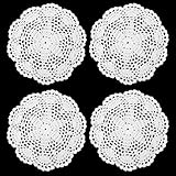 Apausvcm 4 Stück Spitze Platzdeckchen,19cm Rund Deckchen Häkeln,Kleine...
