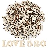 GHVACZS 204 Stück Holzbuchstaben und Holzzahlen, Buchstaben Holz (A-Z), Zahlen...