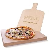 PIZZASTEIN - BROTBACKSTEIN Set, extra dicker lebensmittelechter Schamottestein...