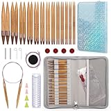 Aeelike Bambus Austauschbare Rundstricknadeln mit Etui und Zubehör, 13 Paar...