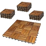 BigDean 33er Pack Holzfliesen für Balkon 30x30 cm - 3 Quadratmeter - aus...