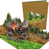 PopLife® ATV Quad Bike 3D Pop Up Karte - Vatertag, Happy Birthday, Graduation,...