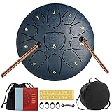 YUEHAO Tongue Drum 11 Noten 6 Zoll,Zungentrommel Scheibentrommel,Steel Pan Töne...