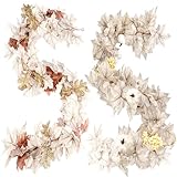 2 Stück Herbstgirlande, 180 cm, Herbst-Ahornblatt-Kürbis-Beeren-Girlande +...
