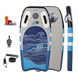 F2 Inflatable Body Board aufblasbares Boogie Board Air 3,7 Blau für Kinder und...