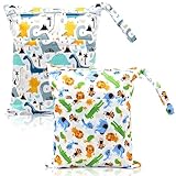 tyokas 2 Stück Wetbag wasserdichte Windeltasche Wiederverwendbar Wetbag...