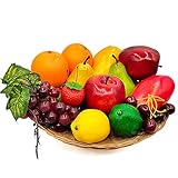 Laiiqi 17 Stück künstliches Obst,deko Obst lebensecht Requisiten für...