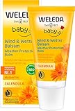 WELEDA Bio Baby Calendula Wind & Wetter Balsam - Naturkosmetik Gesichtscreme &...