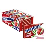 Mentos Kaugummi Fruity Fresh Erdbeere - Grüner Apfel - Himbeere, 12er Pack...