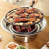 Holzkohlegrill Koreanischer Grill Tragbarer Edelstahl Antihaft-Holzkohleofen...