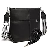 Myhozee Umhängetasche Damen Mittelgroß Handtasche Schwarz - Klein Crossbody...