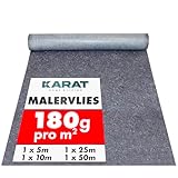 KARAT Malervlies Rolle 5m x 1m, Maler Abdeckvlies 5m² mit Anti-Rutsch...