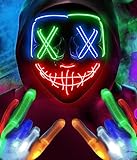 Colplay NEU LED Halloween Maske Leuchtende Handschuhe-Set, Mehrere Leuchtmodi...