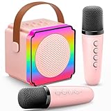 Gontence Karaoke Maschine mit 2 Mikrofonen, Geschenk Spielzeug für 3-12 Jahre...