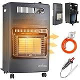 Lehmann Leistungsstarker Gasheizer 4,2 kW mit 3 Heizstufen, Piezo-Zündung,...