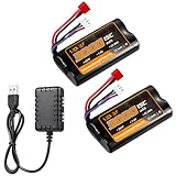 VICMILE 7.4V Li-ion Akku 3000mAh High Capacity RC Battery with Deans T Plug 2S...