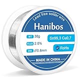 Lötzinn 0,8 mm 30g, Hanibos Lötzinn mit Flussmittel Sn99,3 Cu0,7 Lötdraht mit...