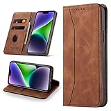 Leaisan Handyhülle für iPhone 14 Hülle Premium Leder Flip Klappbare...