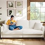 Welzona 211cm Sofa 3 Sitzer, Bequeme 3 Sitzer Sofas, Teddy Fleece Sofa Couch,...