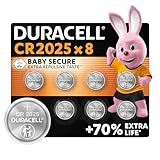 Duracell CR2025 Knopfzellen (8 Stück), CR 2025 Lithium-Knopfzelle 3 V