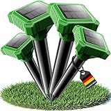 Maulwurf Vertreiber, Solar Katzenschreck für Garten, 4 Stück Maulwurfschreck,...
