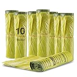 BigDean 10 Rollen Gelber Sack, Gelbe Säcke 90 Liter HDPE Gelb 13 Stück pro...