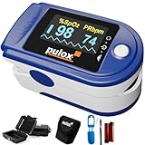 Pulsoximeter Pulox PO-200 Set in Blau zur Messung von Sauerstoffsättigung, Puls...