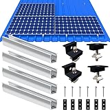 Solarmodul Halterung Flachdach, Alu Photovoltaik Montageschiene 12CM,...