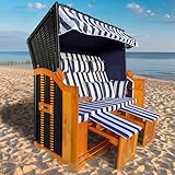 BRAST® Strandkorb Ostsee 3-Sitzer XL für 2-3 Personen | 155cm breit | 2...