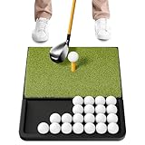 NABIYE Golf Abschlagmatte mit Ballablage – Trainingsmatte für Garten, Balkon...