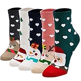 YELYAN Weihnachtssocken, 5 Paar Unisex Weihnachtssocken Christmas Socks...