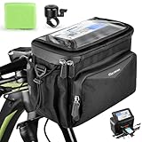 GXCROR Lenkertasche Fahrrad 5.5L Wasserdicht,Mit Touchscreen-Handyhalterung &...