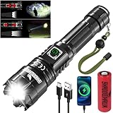 Shadowhawk LED Taschenlampe Aufladbar, Extrem Hell 450000 Lumen Taschenlampen...