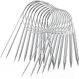 10 Stück Rundstricknadeln 80 cm Edelstahl-Rundstricknadeln mit 10 Größen...
