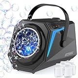 Blubbel LED Seifenblasenmaschine, 4X 90ml Seifenblasenflüssigkeit Tank,...