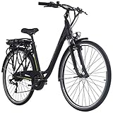 Adore E-City Bike Damen Versailles 28'' Alu Pedelec schwarz-grün 7 Gang E-Bike...