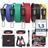 Resistance Bands Set mit Trainings-eBook - Expander Tubes Bänder-...