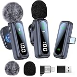 dralud 2 Lavalier Mikrofon für iPhone Handy/Computer, Mikrofon Handy mit...