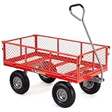 Gorilla Carts Stahlwagen mit abnehmbaren Seiten – robuster Gartenwagen mit...