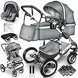 KIDUKU® 3 in 1 Kinderwagen XXL Komplettset | Kombikinderwagen Set inkl....