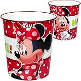 Papierkorb/Behälter - - Minnie Maus - incl. Name - 8 Liter - aus Kunststoff -...