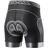 Lixada Radlerhose Herren mit Sitzpolster 5D Gepolsterte Fahrradhose kurz...