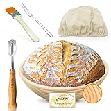 Gärkörbchen - Walfos® Rundes gärkorb zum brotbacken-Set, 100% natürlichem...