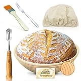 Gärkörbchen - Walfos® Rundes gärkorb zum brotbacken-Set, 100% natürlichem...