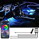 YAOBLUESEA 12V Auto LED Innenbeleuchtung, 6M LED 5050 RGB Ambientebeleuchtung...
