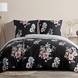 RUIKASI Bettwäsche 135x200 4teilig Schwarz - Bettbezüge 135 x 200 2er Set mit...