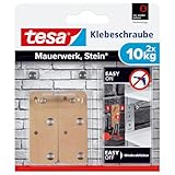 tesa Klebeschraube für Mauerwerk und Stein, Halteleistung 10 kg, viereckig, 2...