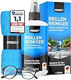 PRINOX Brillenreiniger Set 250ml mit Mikrofaser Brillenputztuch - Brillen...