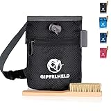 Gipfelheld® Chalkbag Set schwarz mit Boulder-Bürste zum Klettern und Bouldern,...