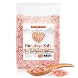 MeerBach & Rose Himalaya Salz, rosa Kristallsalz, 1kg grobes Salz für die...